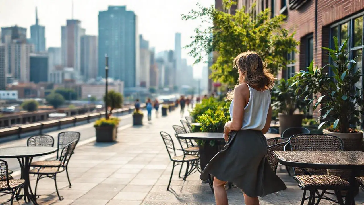 Escena urbana tranquila y naturalista