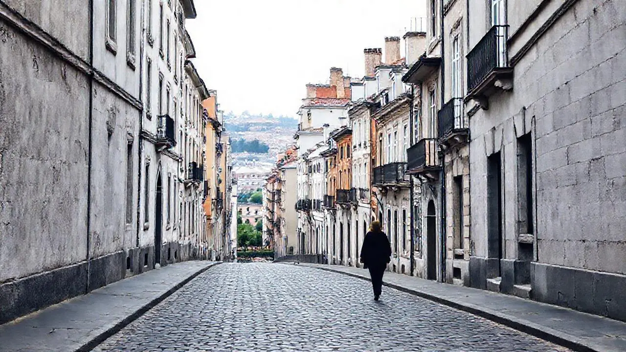 Calle antigua, sombría y con profundidad