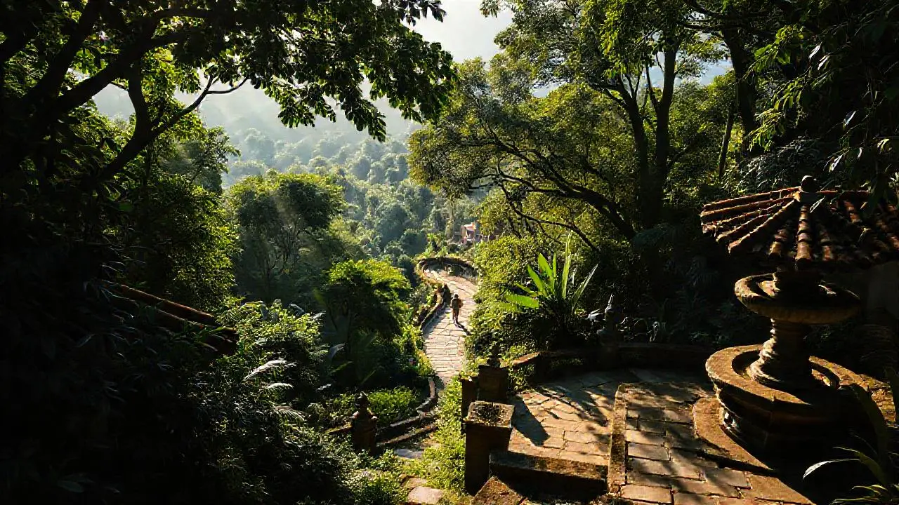 Jardín tranquilo, natural y lleno de luz