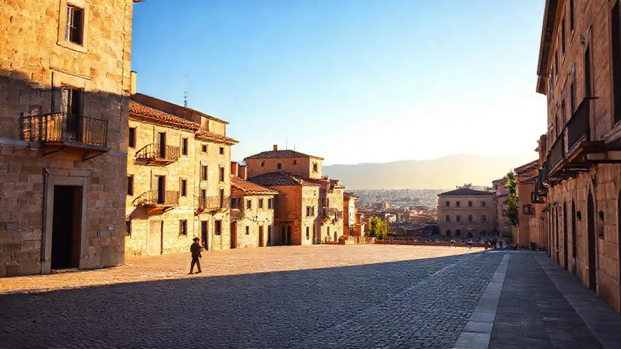 Ciudad antigua, tranquila y soleada