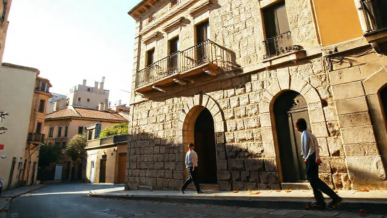 Edificio antiguo, tranquilo y soleado