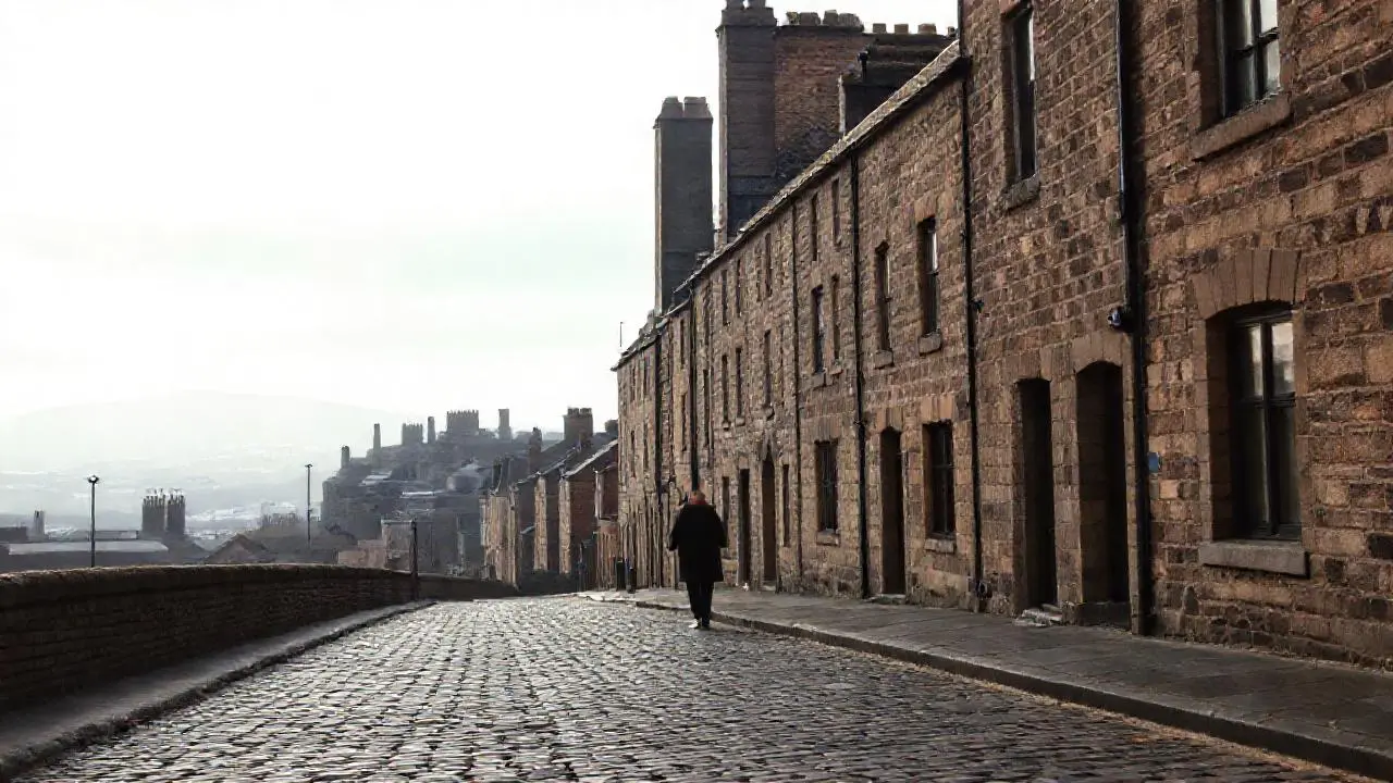Calle antigua, ambiente urbano, luz suave