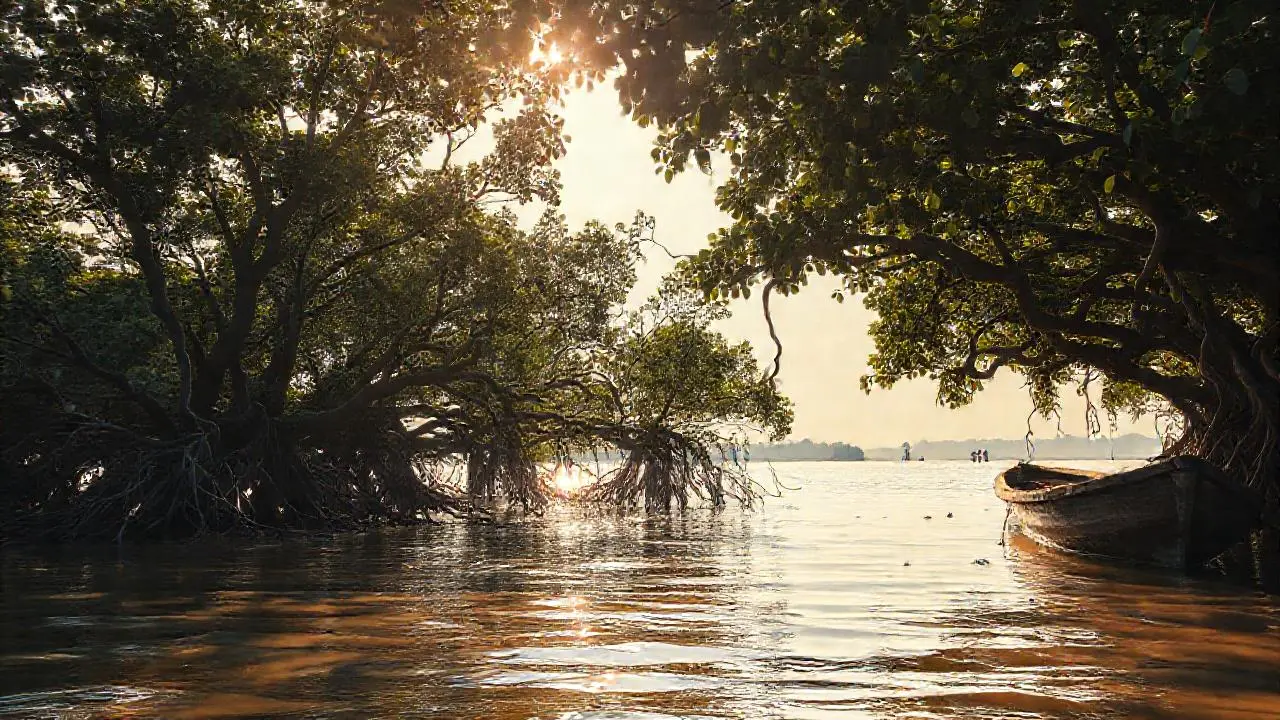 Paz natural, luz y agua se mezclan