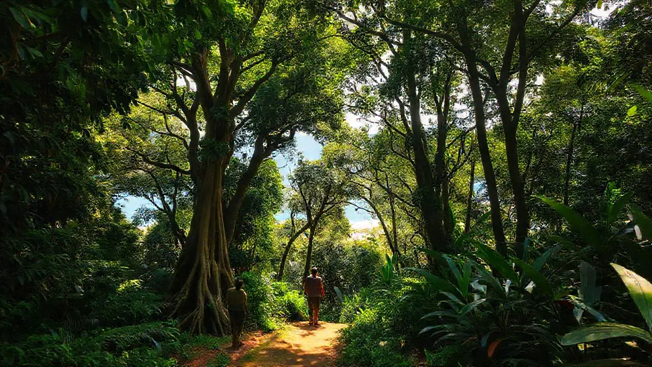 Selva tropical exuberante, serena y natural