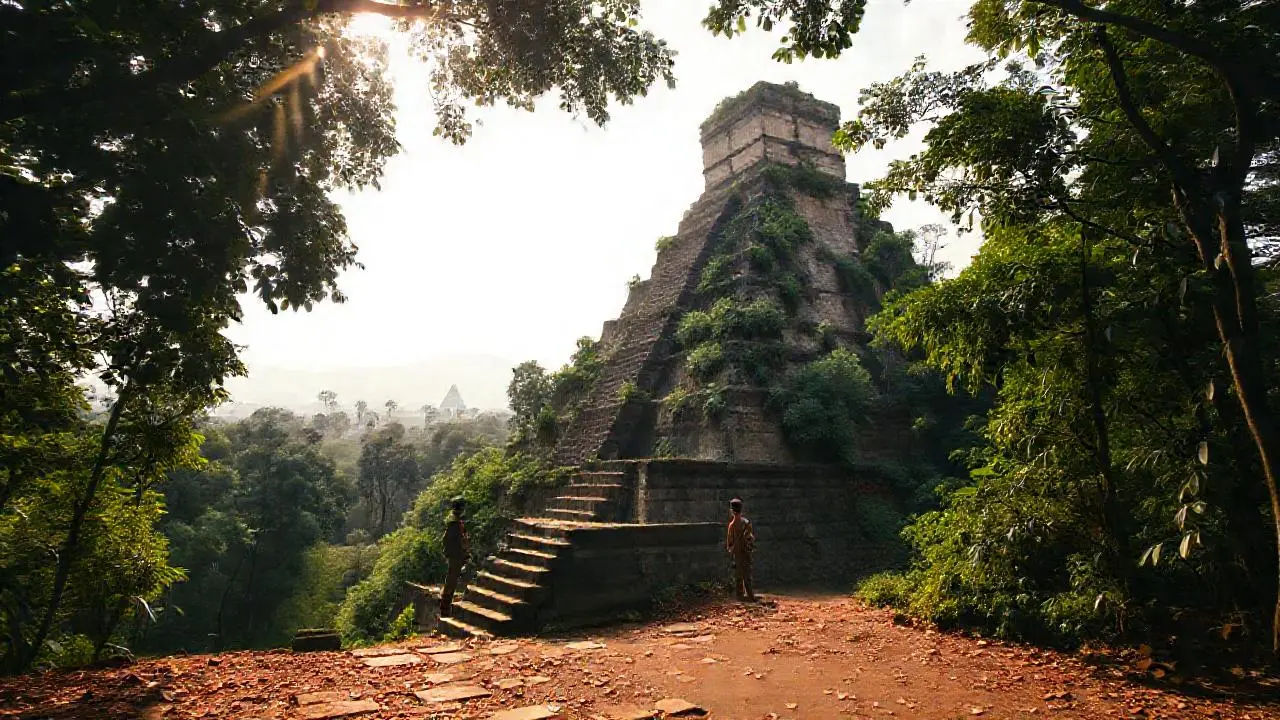 Pirámide antigua emerge de la selva
