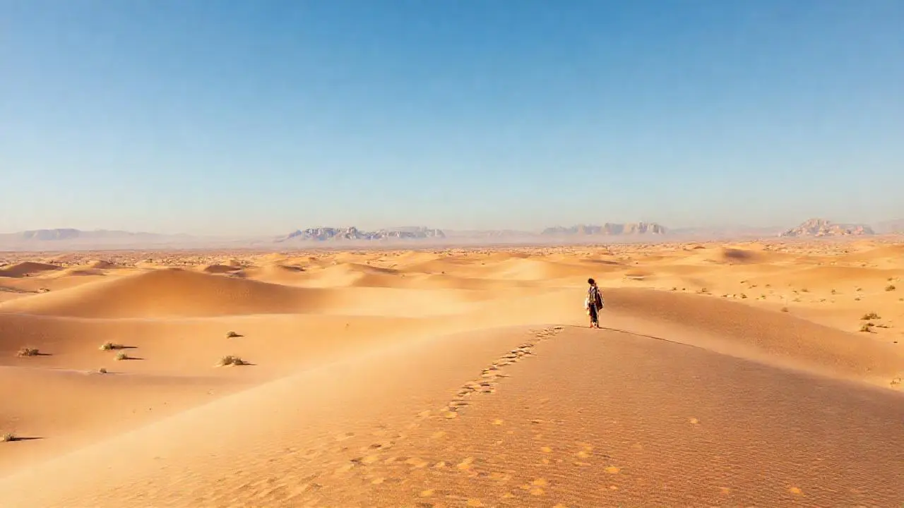Paisaje árido, vasto y silencioso