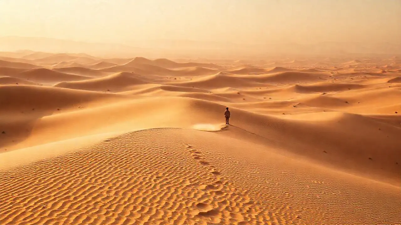 Un paisaje desértico vasto y solitario