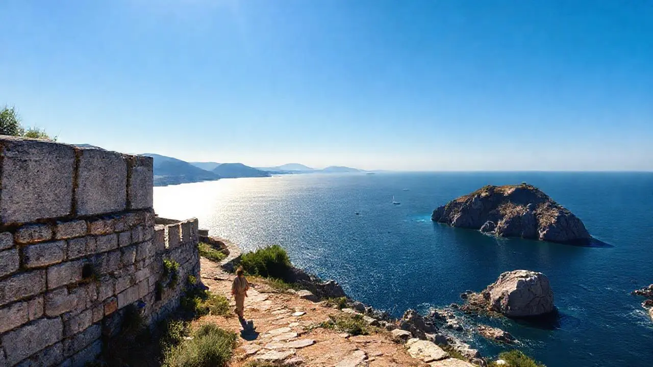 Paisaje mediterráneo amplio, sereno y natural