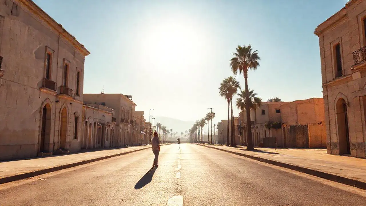 Tranquila calle soleada, ambiente sereno