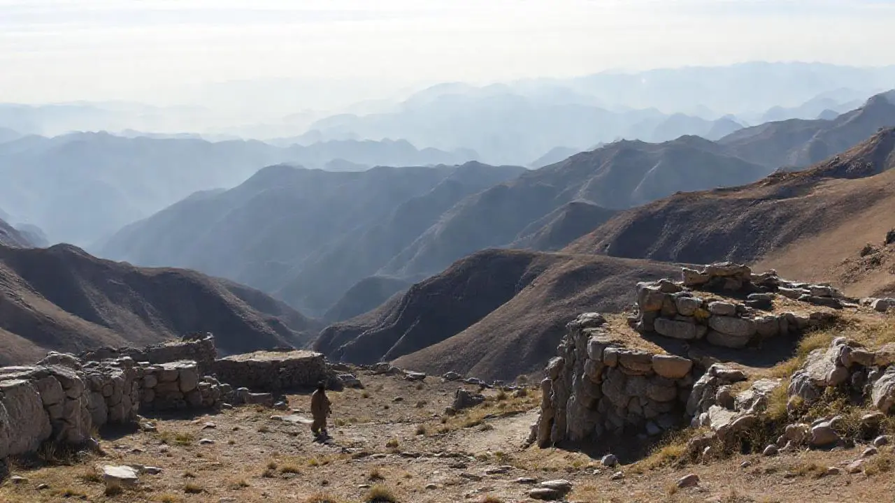 Paisaje andino agreste, brumoso y vasto