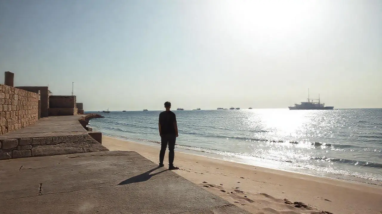 Escena costera tranquila y serena