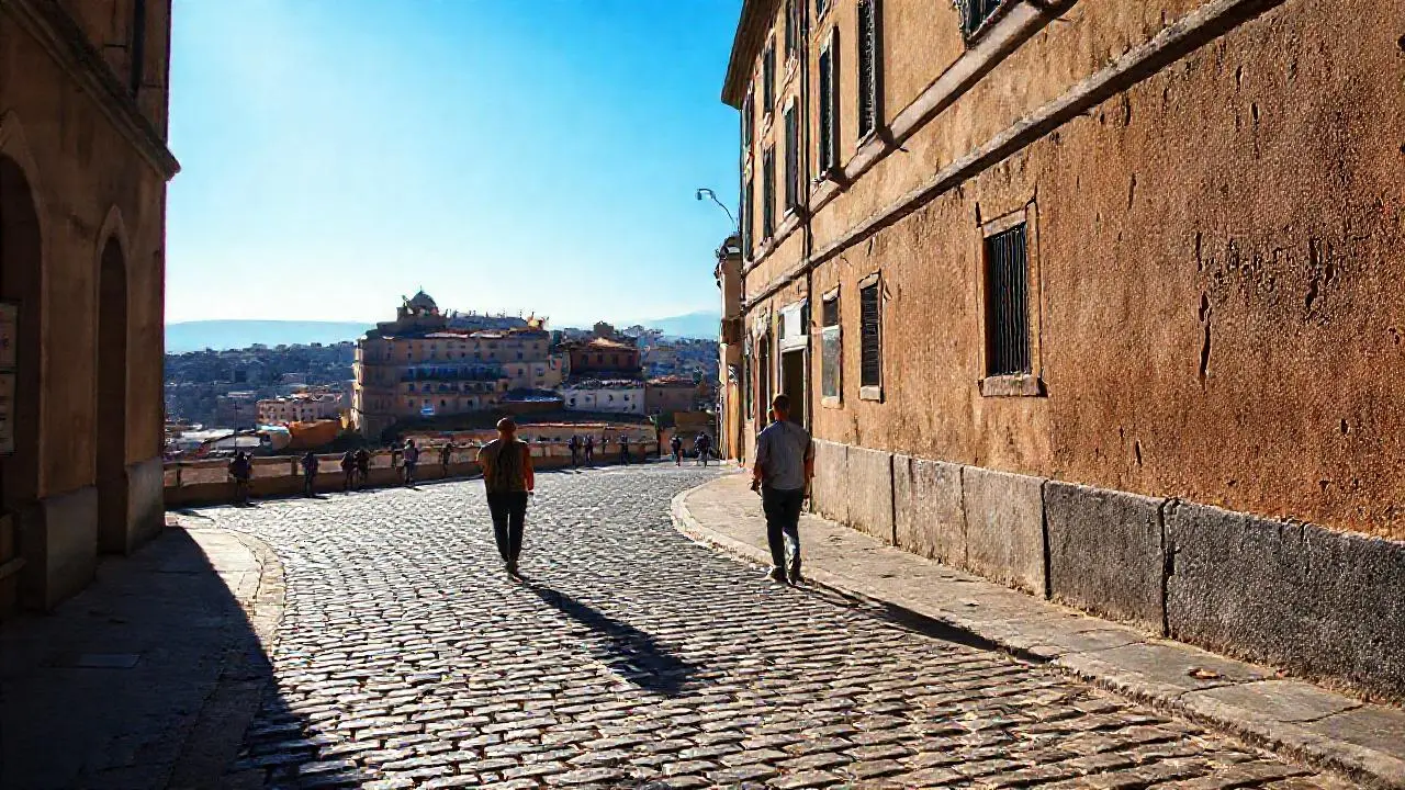 Calle urbana, tranquila y ligeramente nostálgica