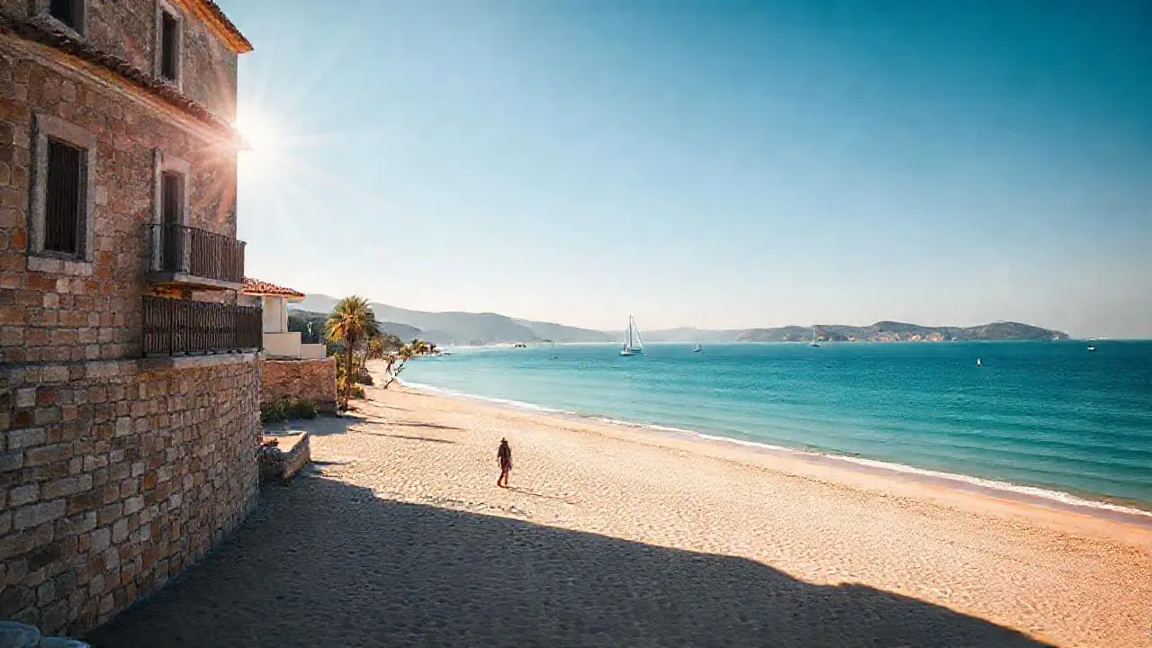 Paz costera, luz suave, y horizonte amplio