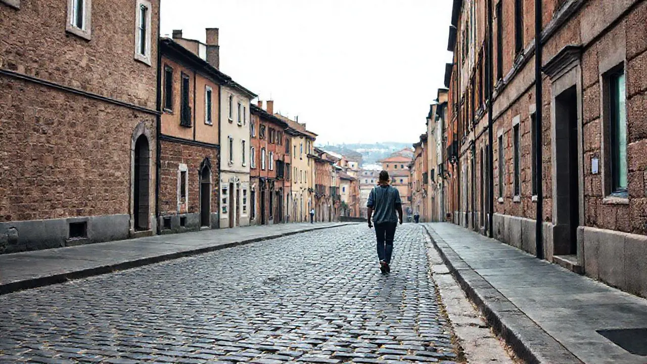 Calle antigua, ambiente tranquilo y realista