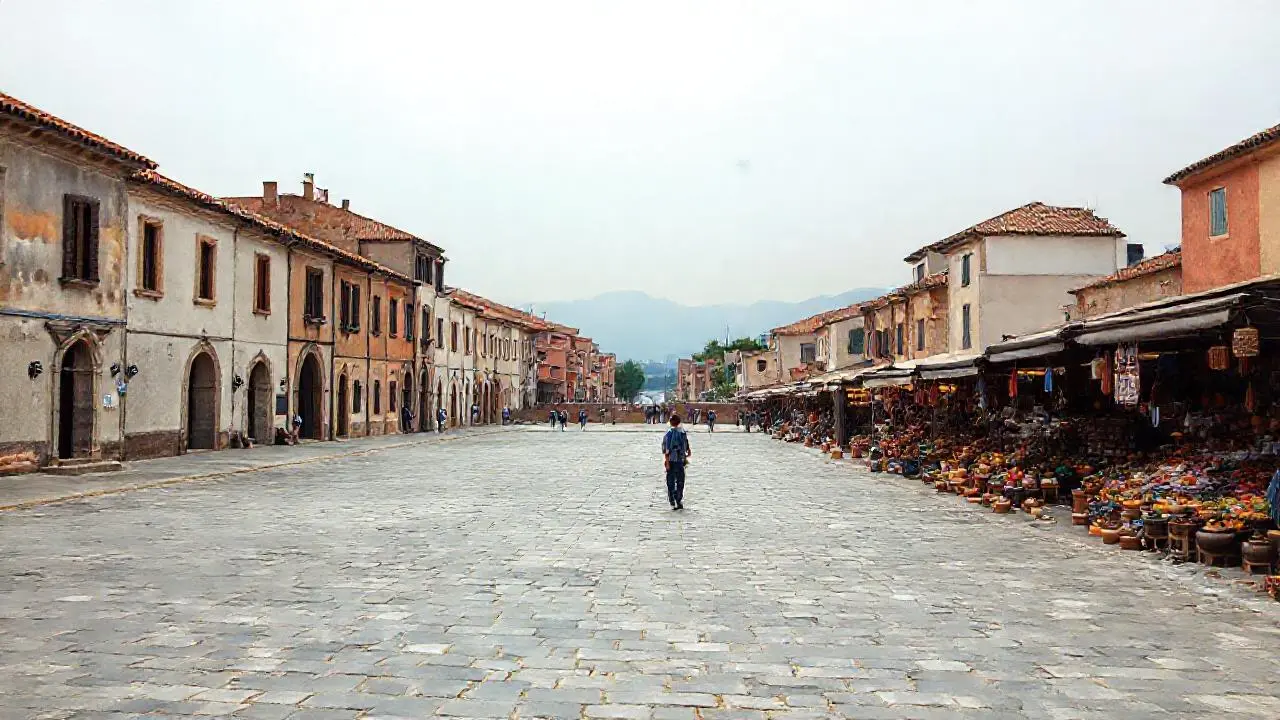 Mercado antiguo, tranquilo y lleno de vida