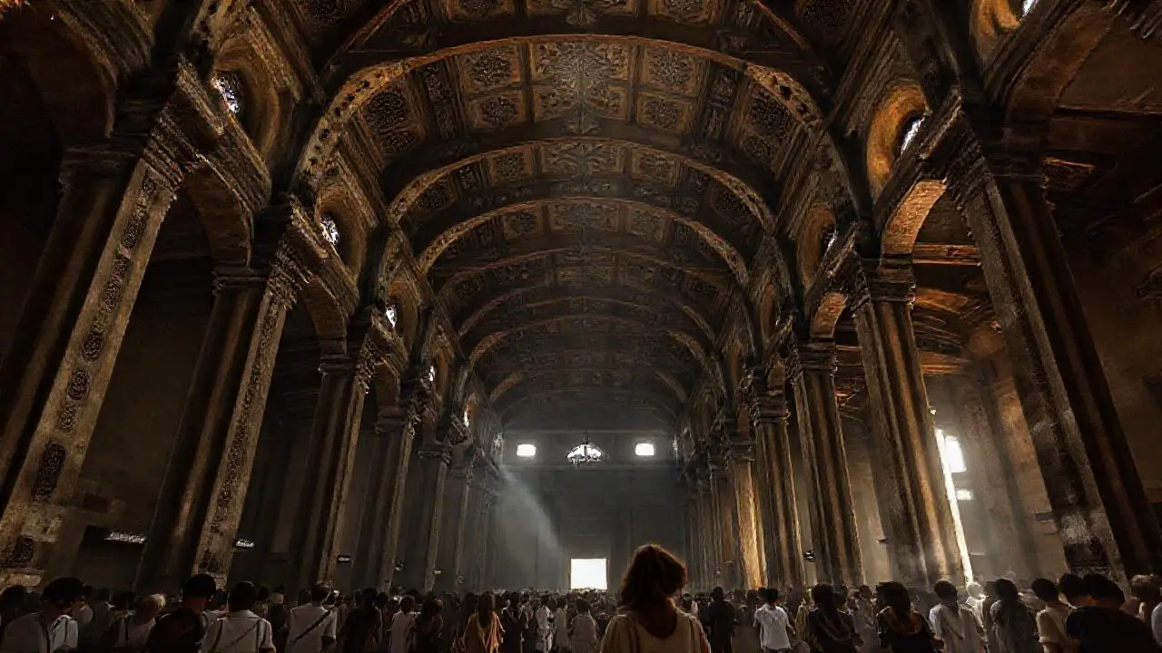 Imponente interior, lleno de atmósfera y vida