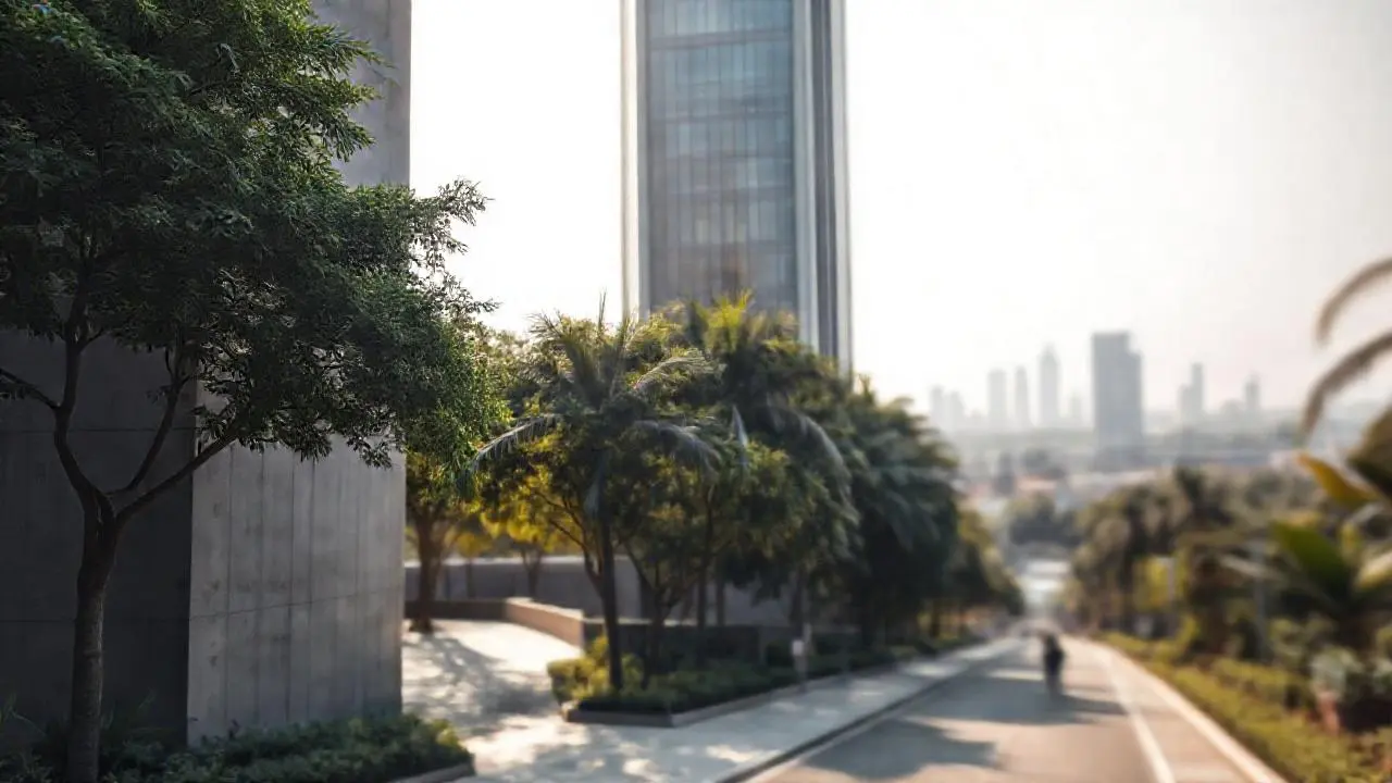 Edificio moderno, urbano, y sereno