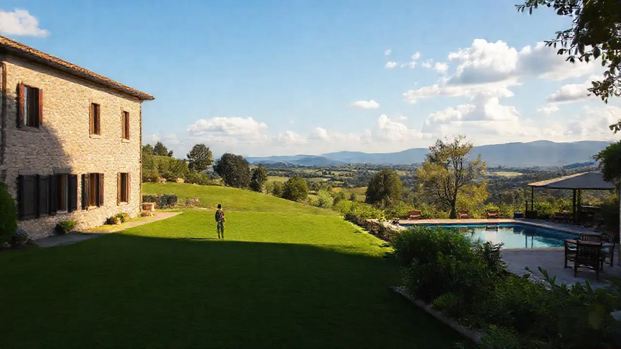 Paz serena en un paisaje soleado