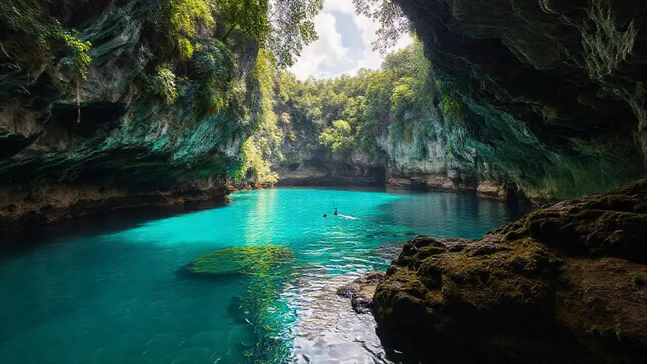 Cenote profundo, sereno y vasto
