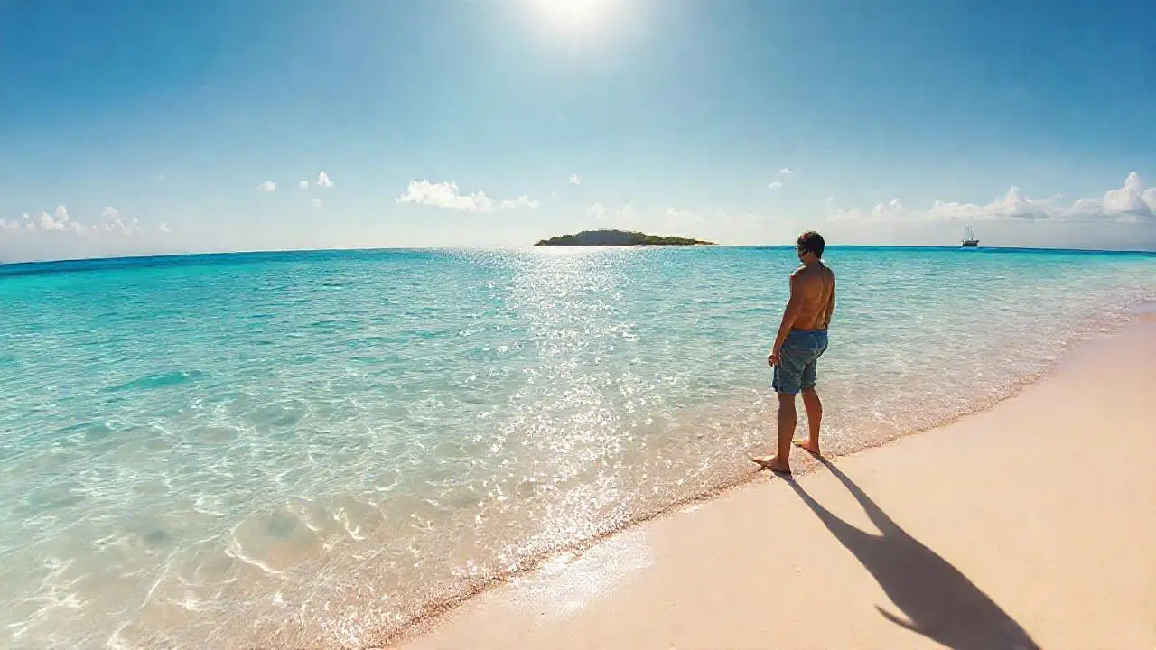 Playa tropical serena y soleada