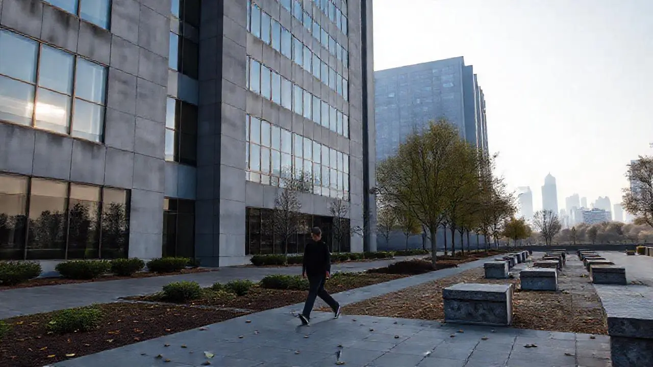 Edificio moderno y espacioso en ambiente natural
