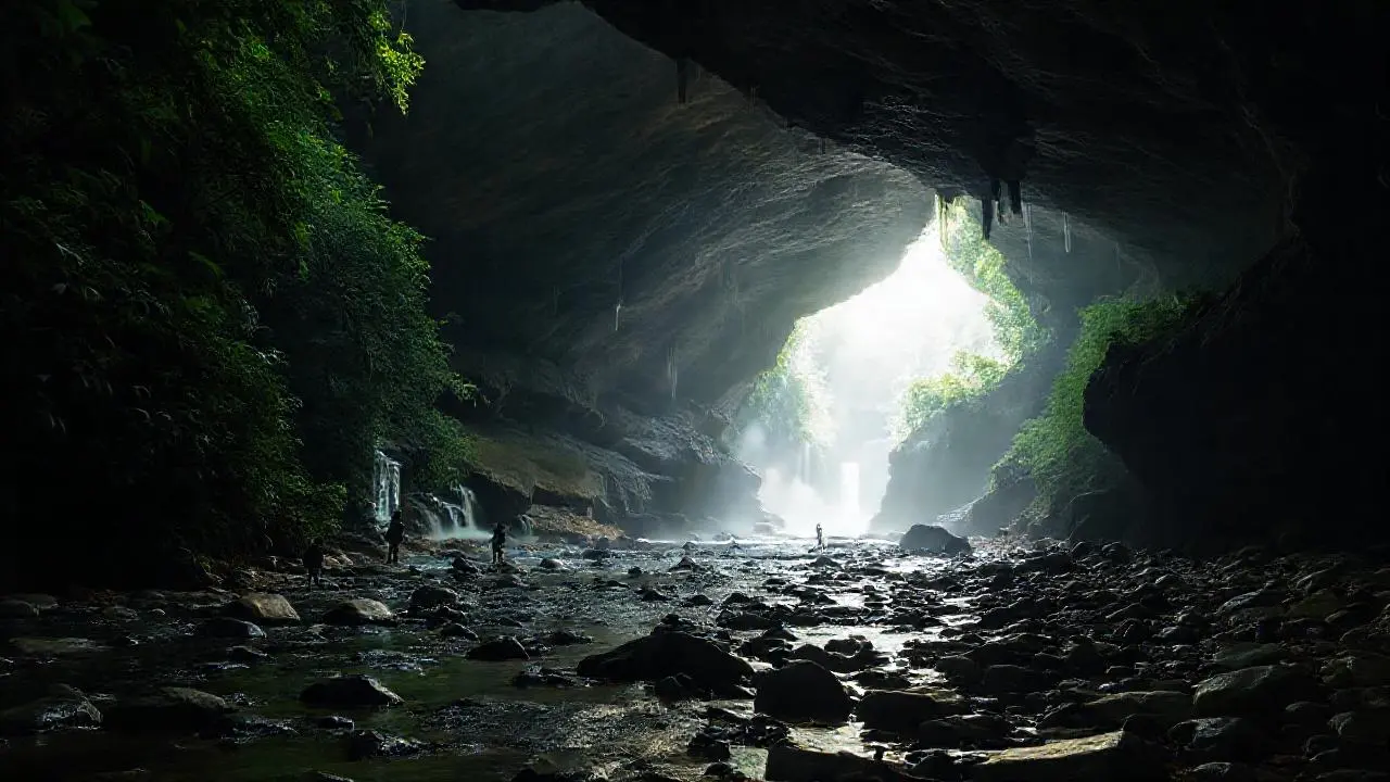 Un paisaje cavernoso, húmedo y vasto
