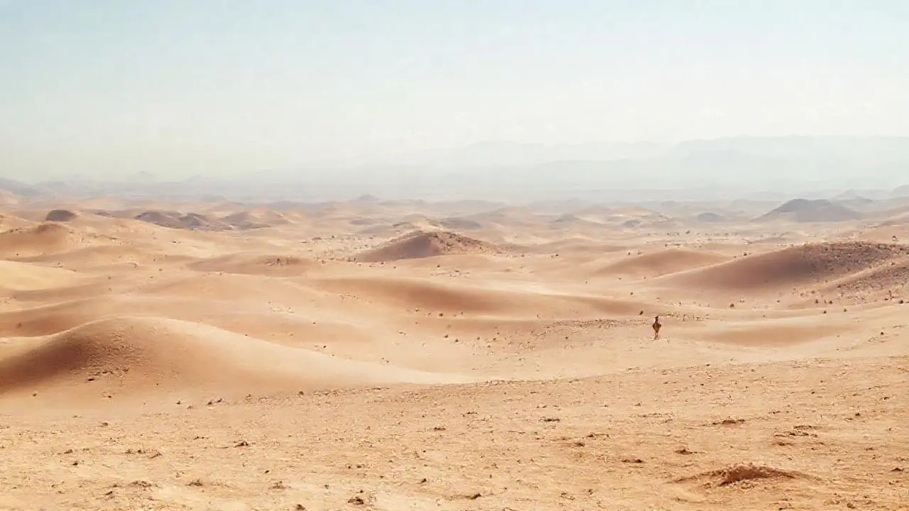 Paisaje árido, vasto y silencioso