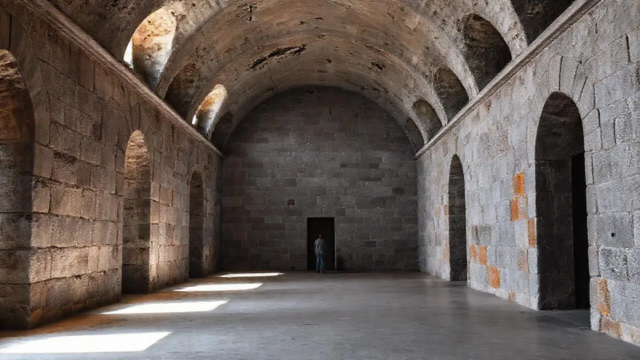 Arquitectura antigua, calma y espacio vasto