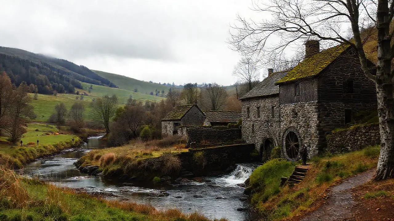 Paisaje rural tranquilo, bañado en luz suave