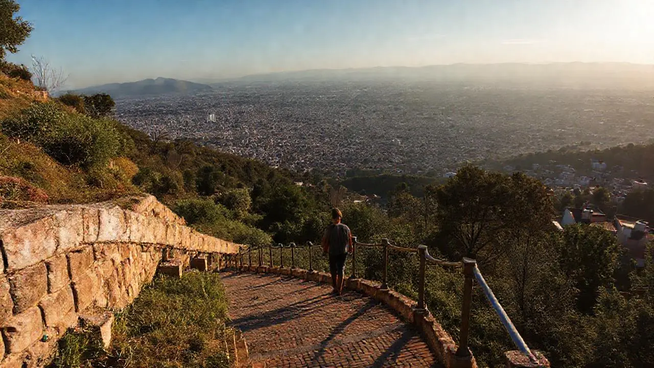 Paisaje urbano extenso, soleado y realista