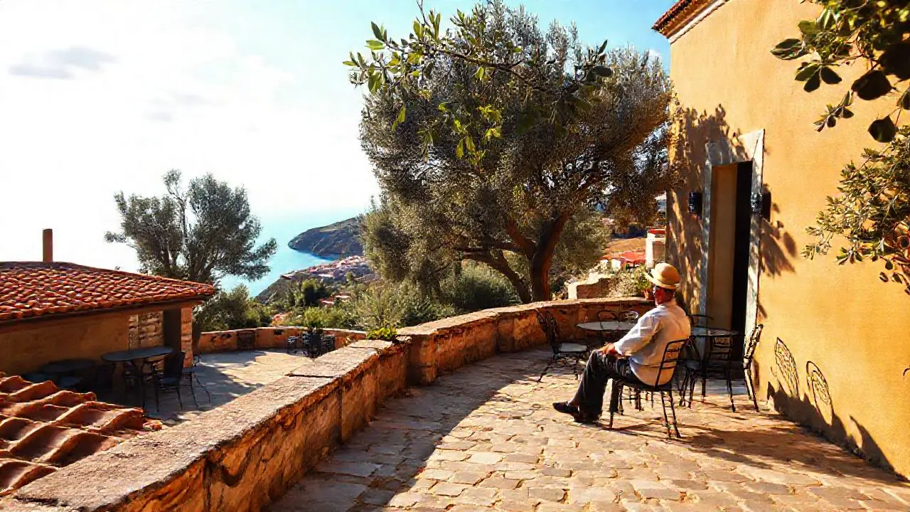 Paz mediterránea bajo la luz cálida