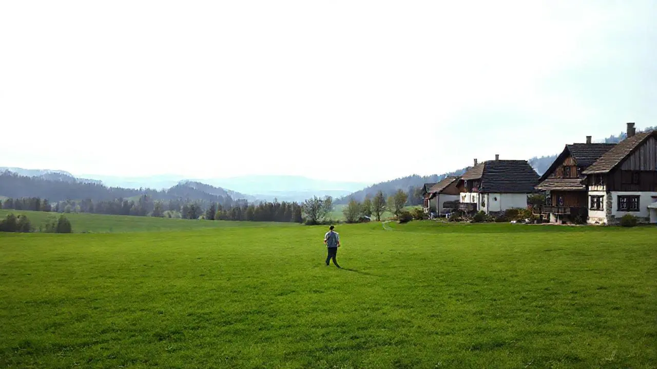 Paz rural, luz suave y campo abierto