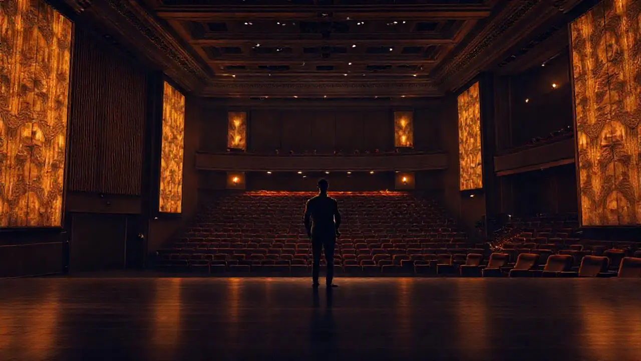 Escenario vacío, elegante y misterioso