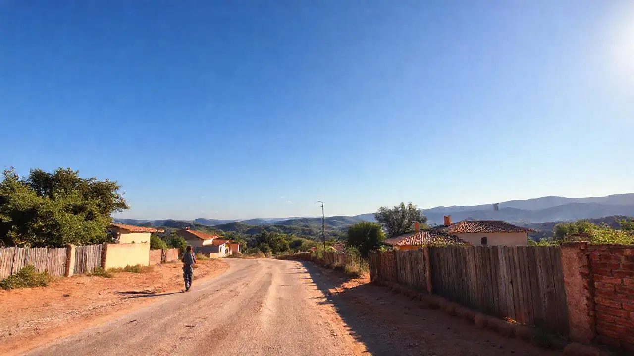 Paz rural bajo luz cálida