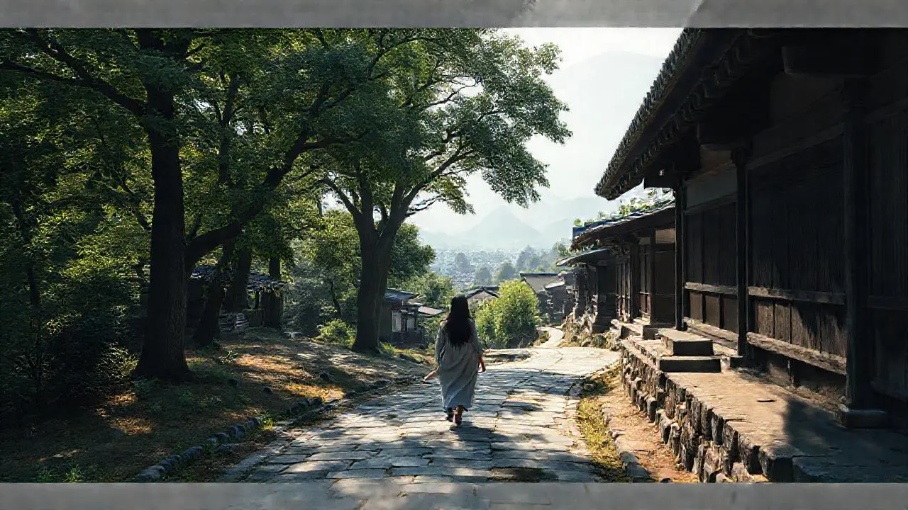 Serena escena japonesa, llena de luz natural