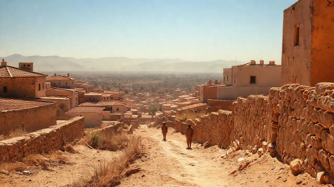 Paisaje árido y nostálgico, bañado por el sol