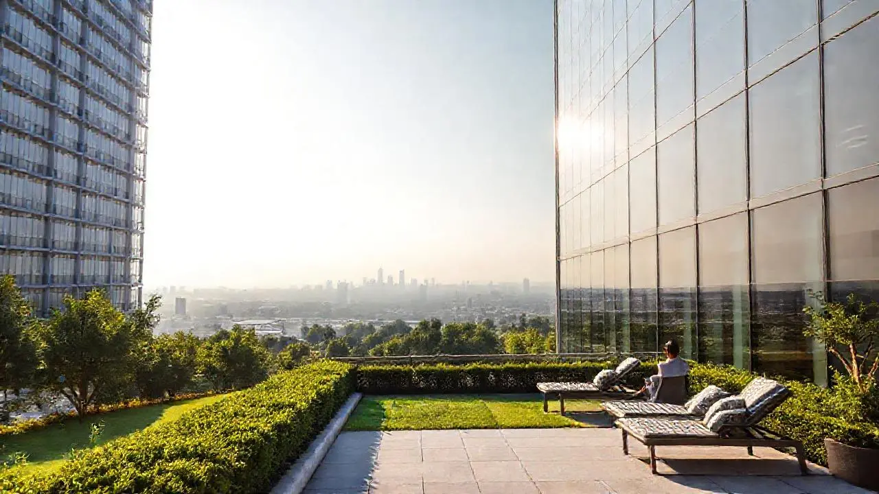Edificio moderno, espacio abierto, luz suave