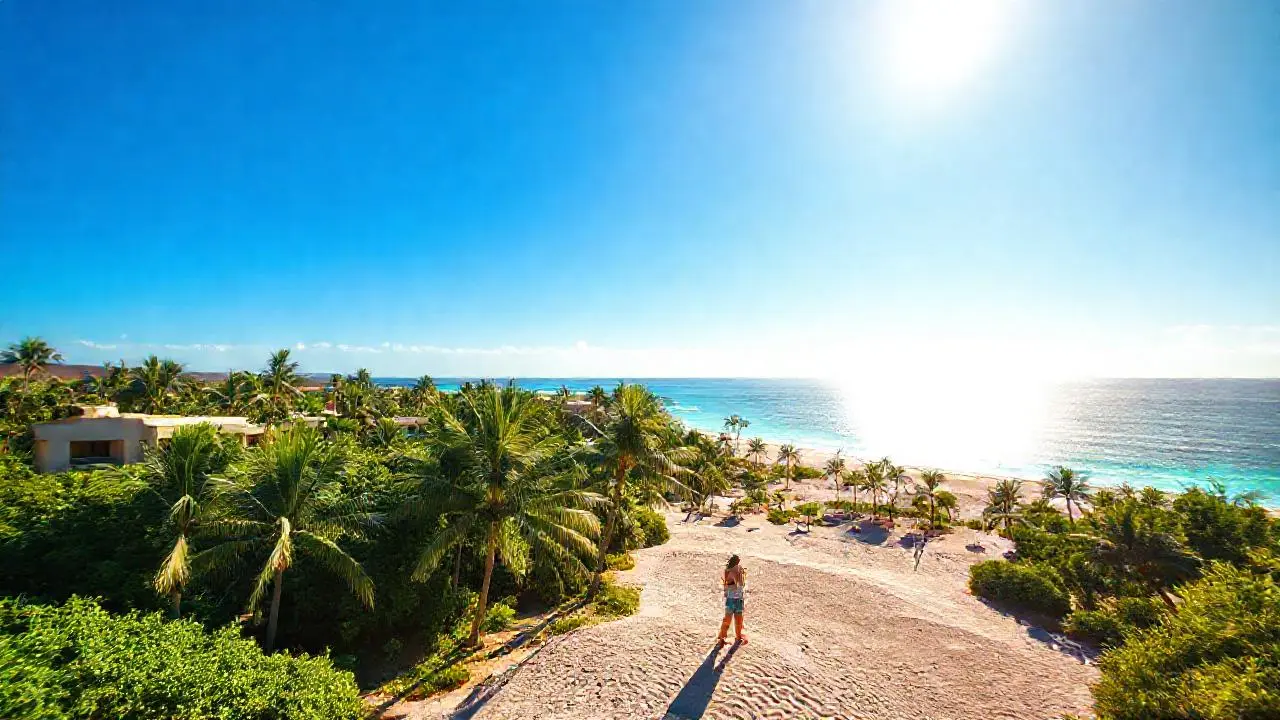 Paraíso tropical, relajación y luz suave