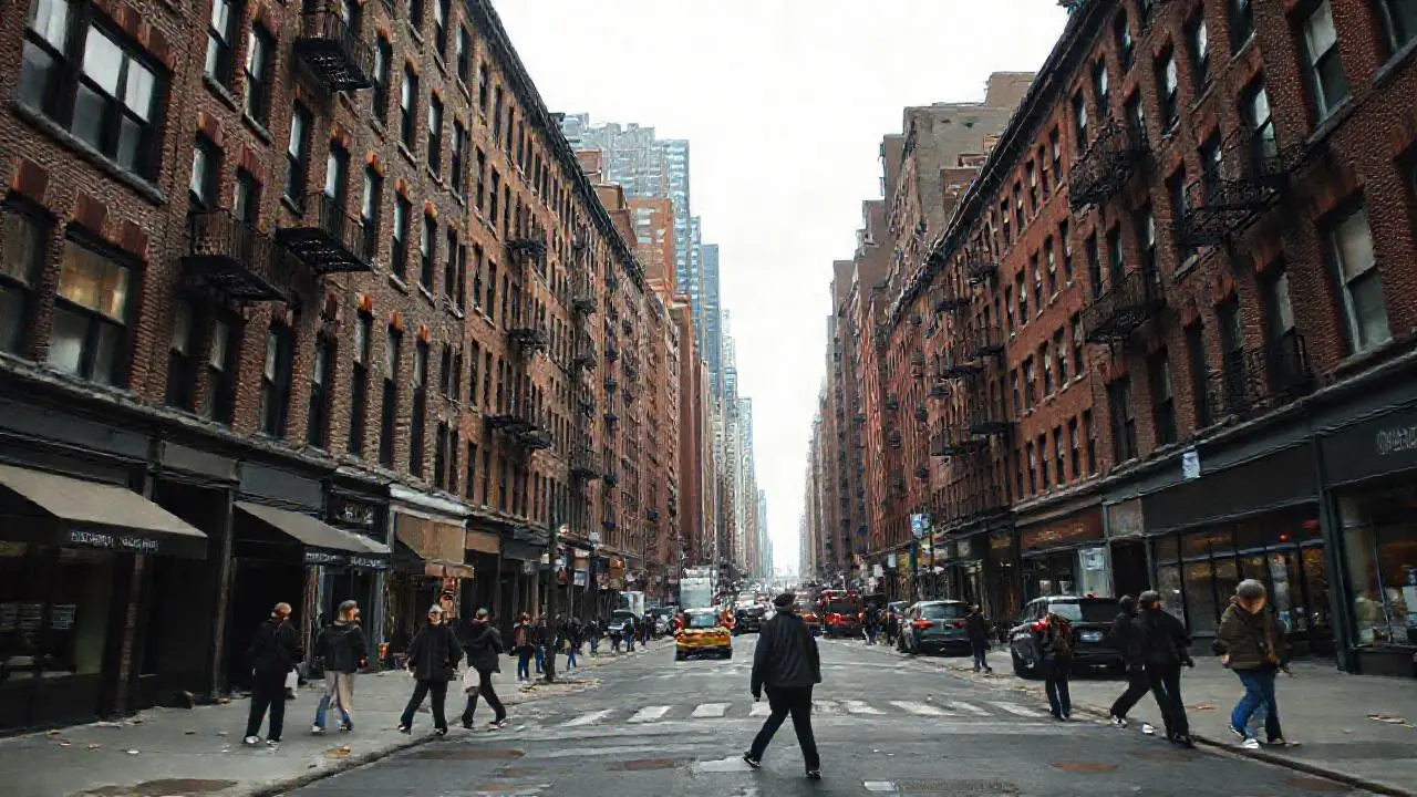 Ciudad urbana con ambiente realista y vital