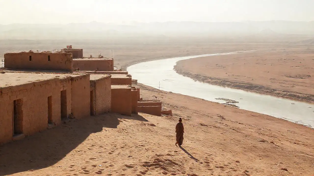 Paisaje árido, tranquilo y soleado