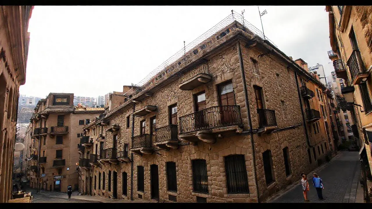 Arquitectura urbana, tranquila y detallada