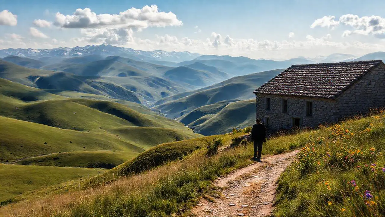 Paz rural, paisaje amplio y sereno