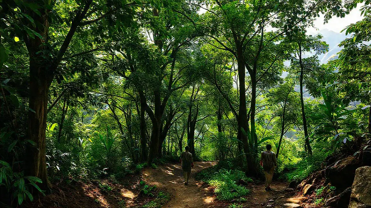 Un paisaje tropical denso y natural