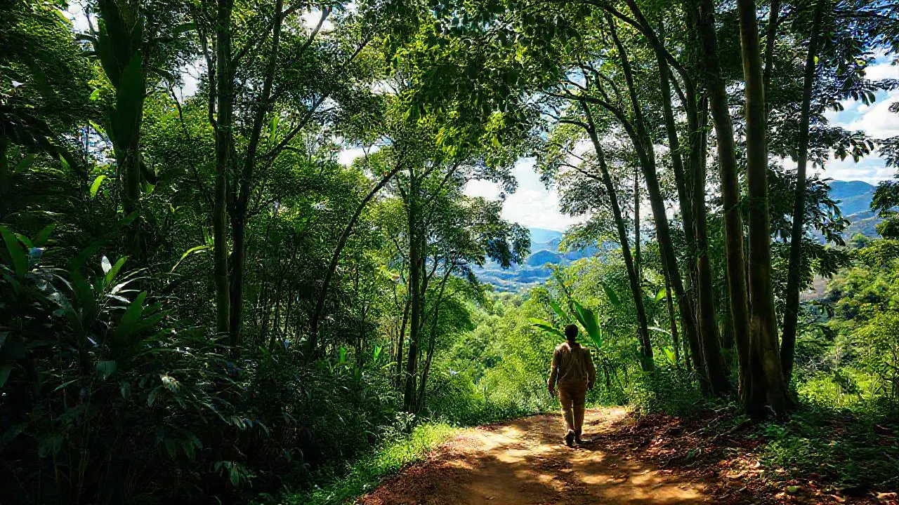 Un paisaje tropical exuberante y sereno