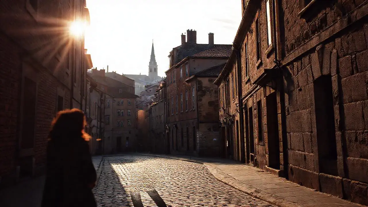 Escena urbana tranquila, llena de historia