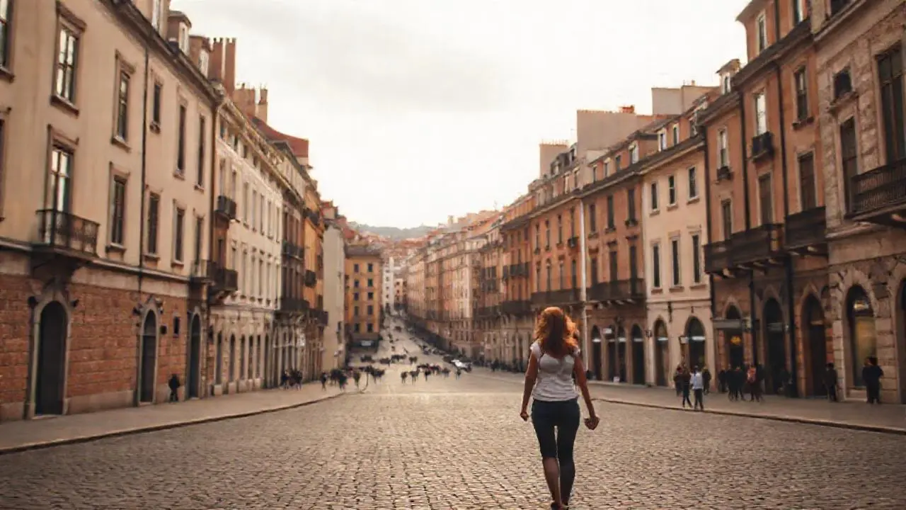 Una escena urbana, tranquila y realista