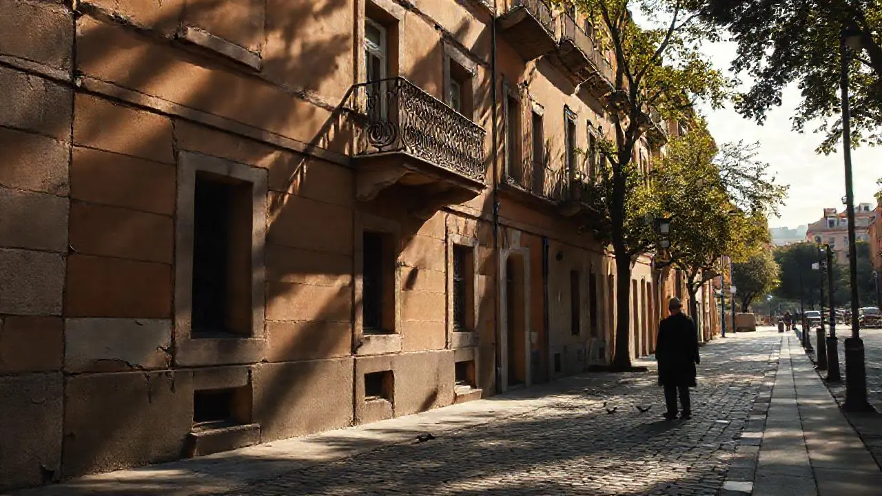 Calle antigua, soleada y realista