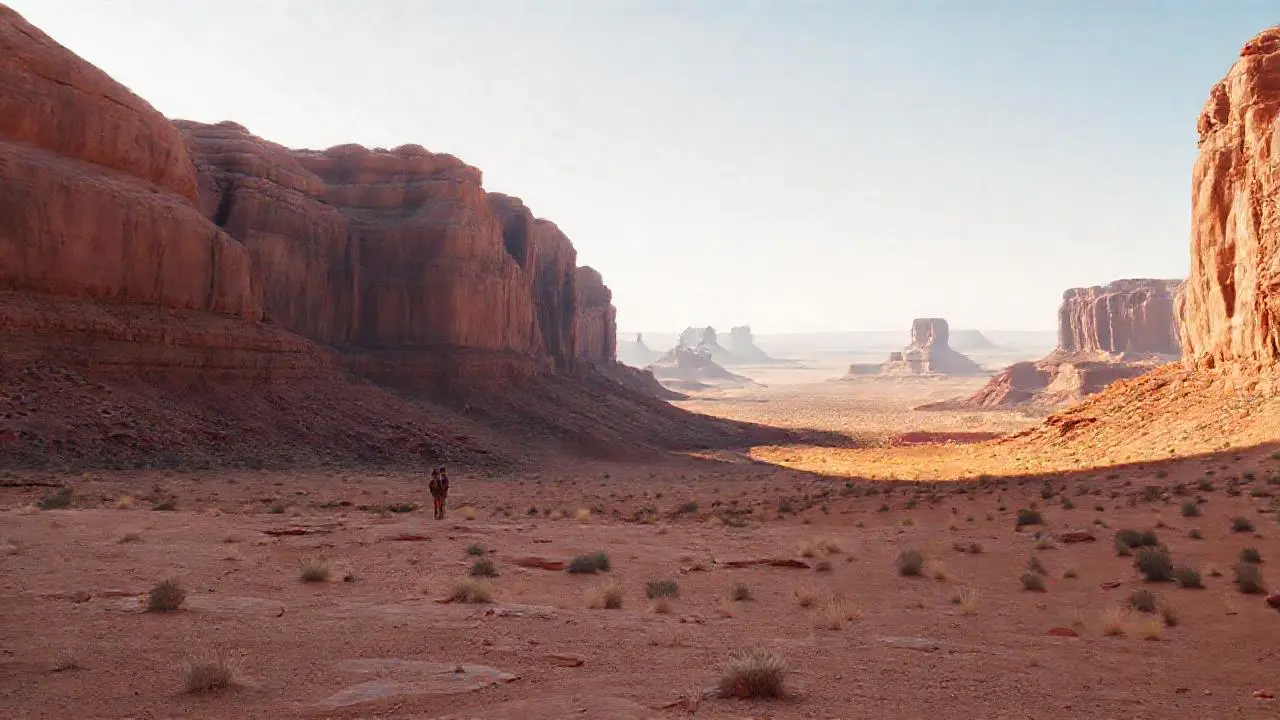 Paisaje desértico, vasto y silencioso