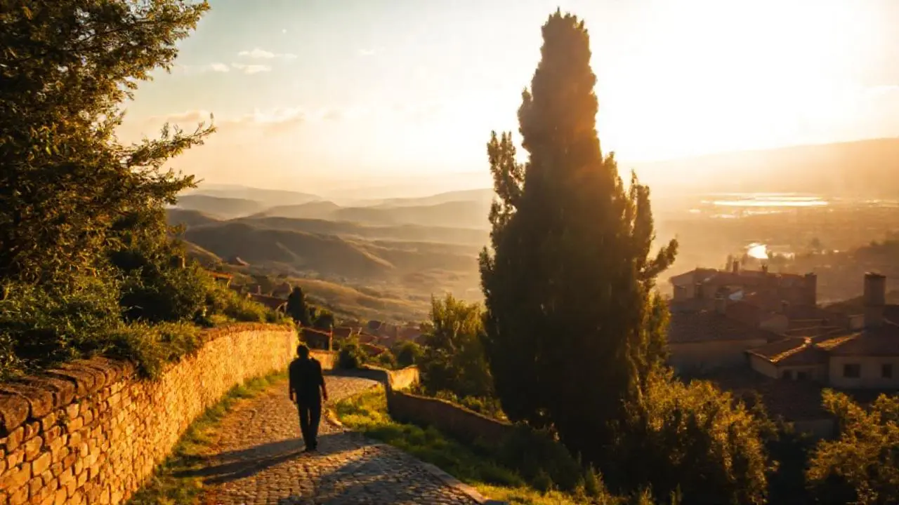 Paisaje sereno y nostálgico, bañado en luz