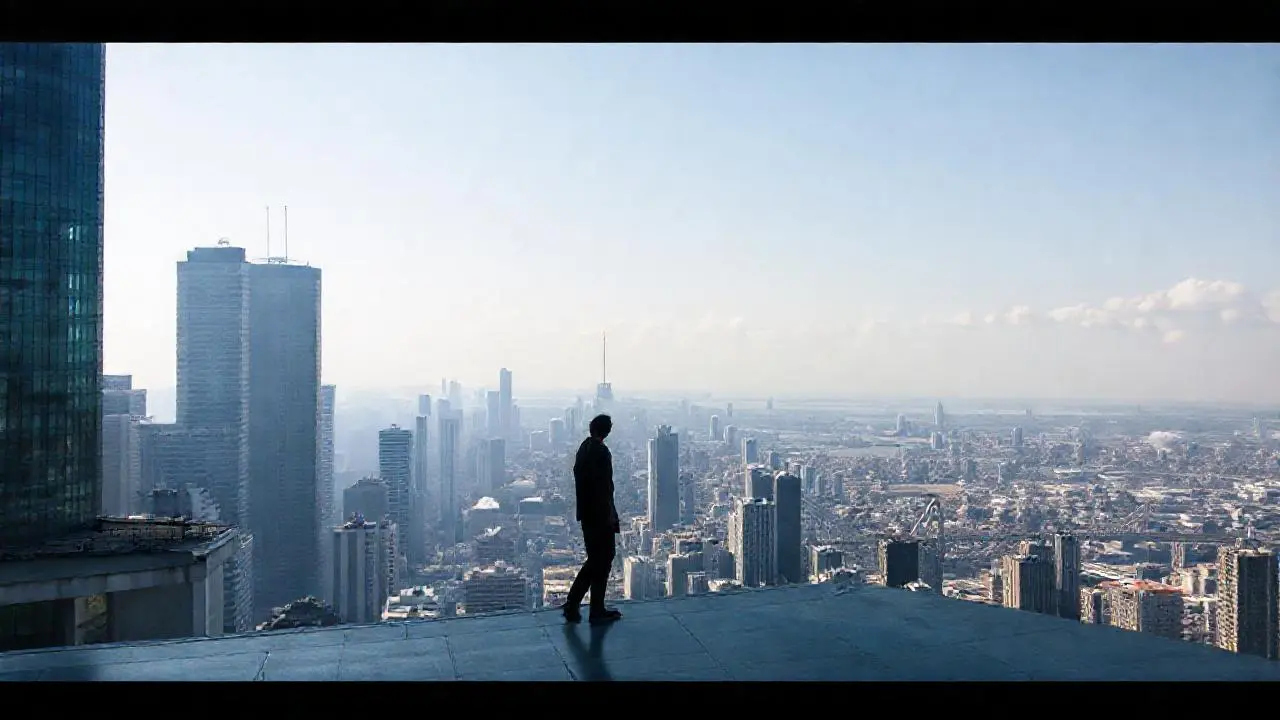 Ciudad inmensa, serena y ligeramente borrosa